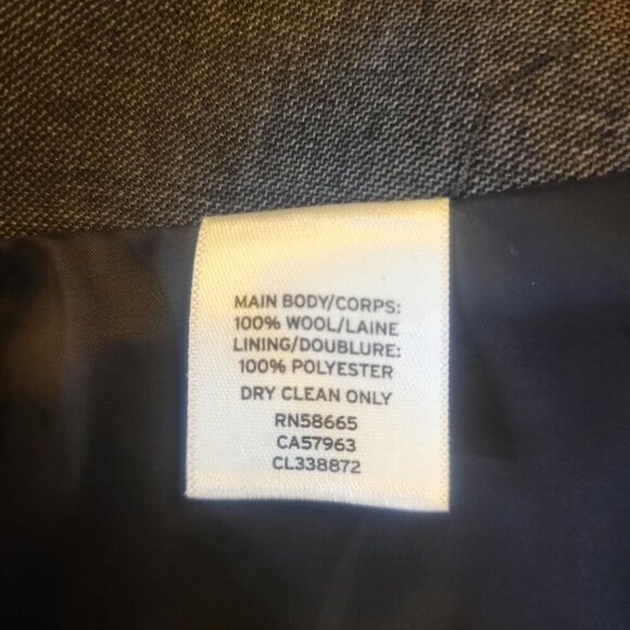 NWT! Classiques Entier Wool Gray Pencil Skirt Front Diagonal Slit - Size 2 - Picture 7 of 10